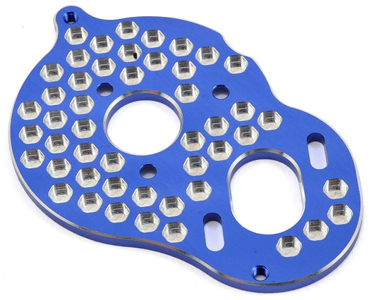 JConcepts B5M Aluminum "3 Gear" Honeycomb Motor Plate (Blue) (JCO2428-1)