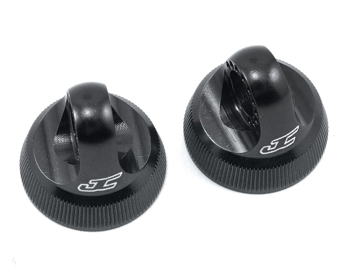 JConcepts Fin Aluminum 12mm V2 Shock Cap (Black) (2) (JCO2490-2)