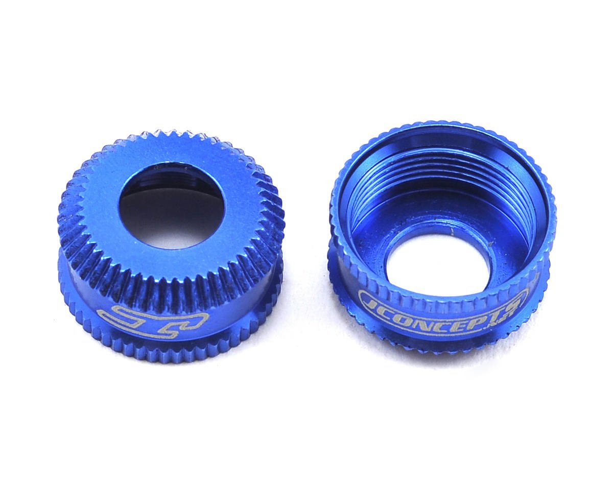 JConcepts Fin Aluminum VCS Shock Bottom Cap (Blue) (2) (JCO2492-1)