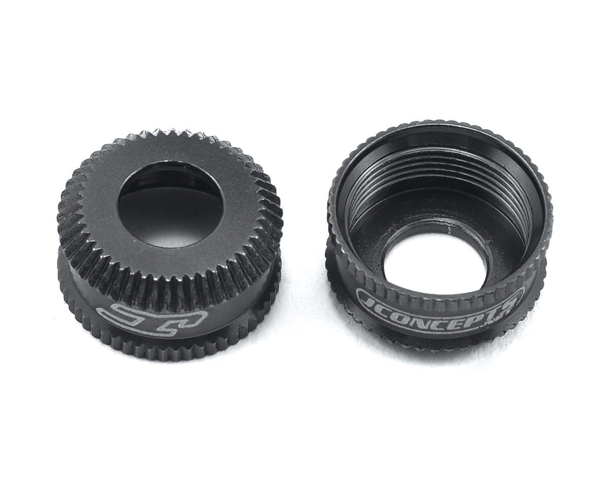 JConcepts Fin Aluminum VCS Shock Bottom Cap (Black) (2) (JCO2492-2)