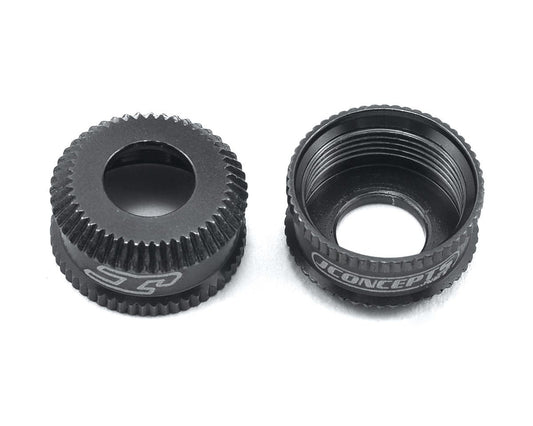 JConcepts Fin Aluminum VCS Shock Bottom Cap (Black) (2) (JCO2492-2)