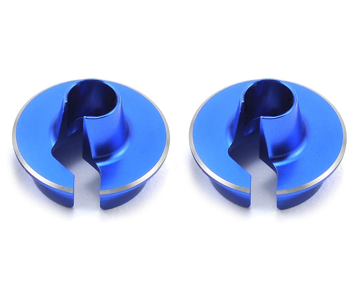 JConcepts +5mm Fin Aluminum Off-Set Shock Spring Cup (Blue) (2) (JCO2493-1)