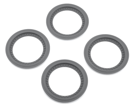 JConcepts Tribute Monster Truck Wheel Mock Beadlock Rings (Silver) (4) (JCO2651-8)