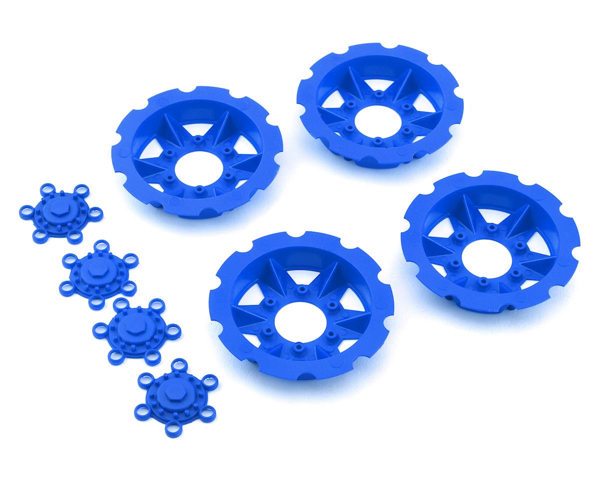 JConcepts "Tracker" Monster Truck Wheel Mock Beadlock Rings (Blue) (4) (JCO2668-1)