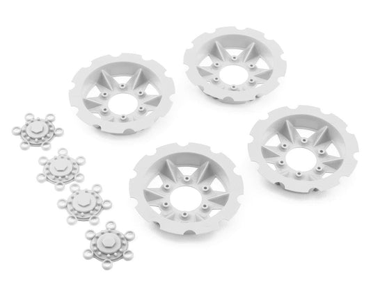 JConcepts "Tracker" Monster Truck Wheel Mock Beadlock Rings (White) (4) (JCO2668-3)