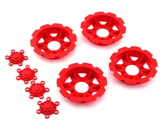 JConcepts "Tracker" Monster Truck Wheel Mock Beadlock Rings (Red) (4) (JCO2668-7)