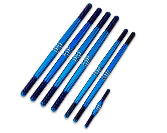 JConcepts Tekno NT48 2.0 Fin Titanium Turnbuckle Set (Blue) (7) (JCO2675-1)