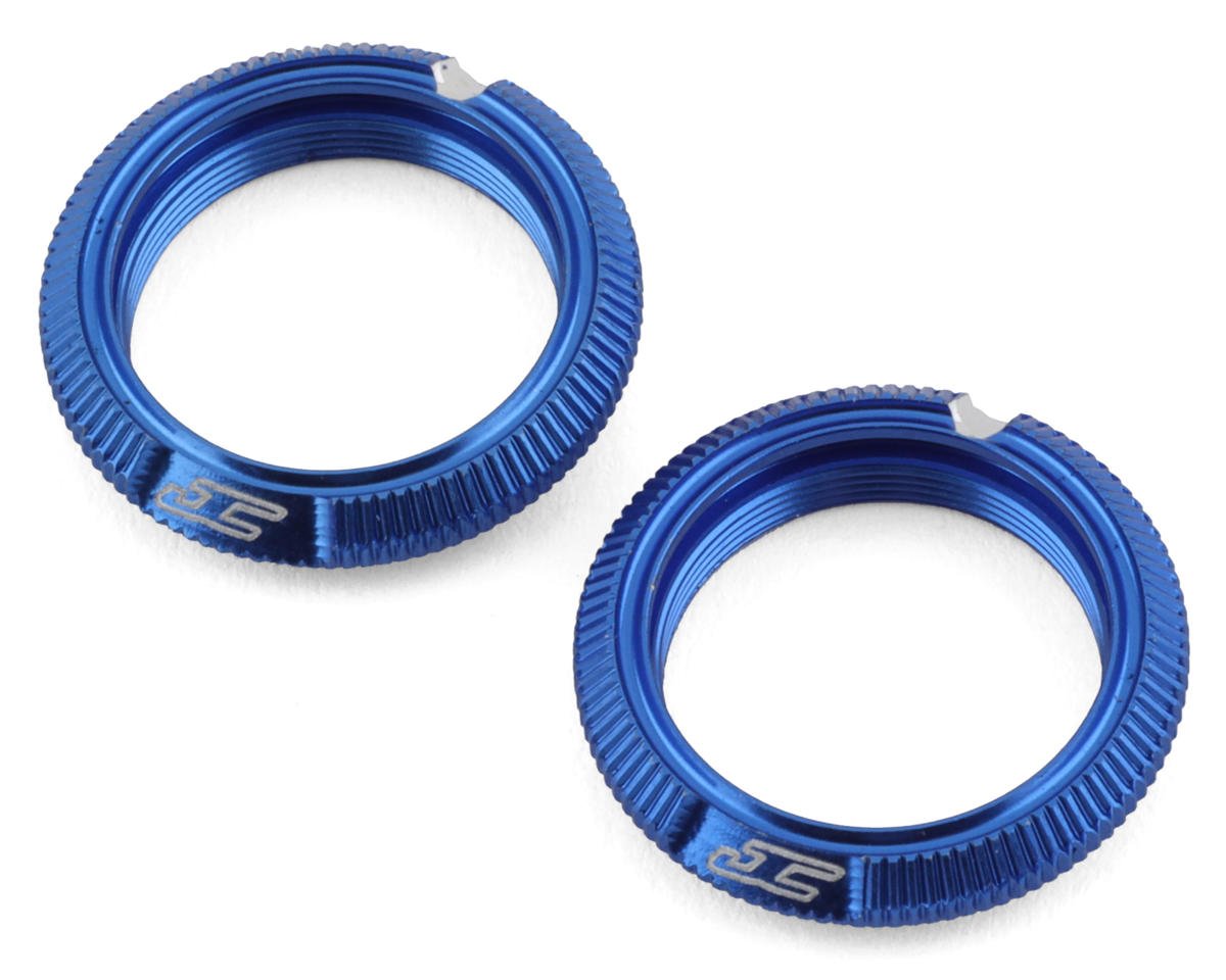 JConcepts Team Associated Fin Aluminum 13mm Shock Collars (Blue) (2) (JCO2702-1)