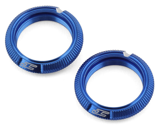 JConcepts Team Associated Fin Aluminum 13mm Shock Collars (Blue) (2) (JCO2702-1)