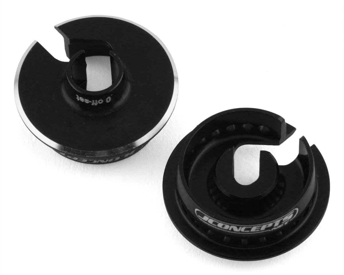 JConcepts Team Associated Fin Aluminum 13mm Shock Spring Cups (Black) (0mm Offset) (JCO2721-2)