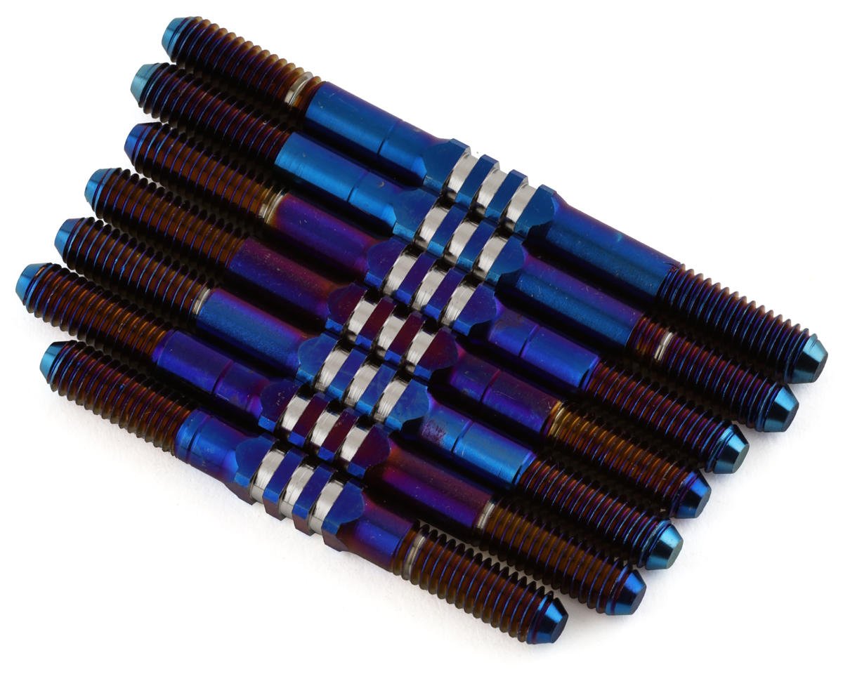 JConcepts RC10 B74.2 Fin Titanium Turnbuckle Set (Burnt Blue) (7) (JCO2802-1)
