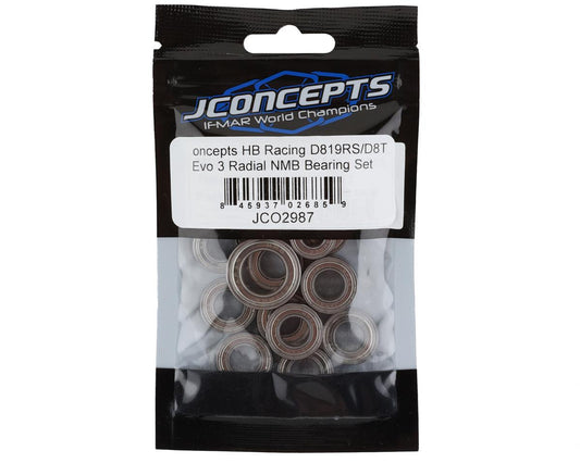 JConcepts HB Racing D819RS/D8T Evo 3 Radial NMB Bearing Set (JCO2987)