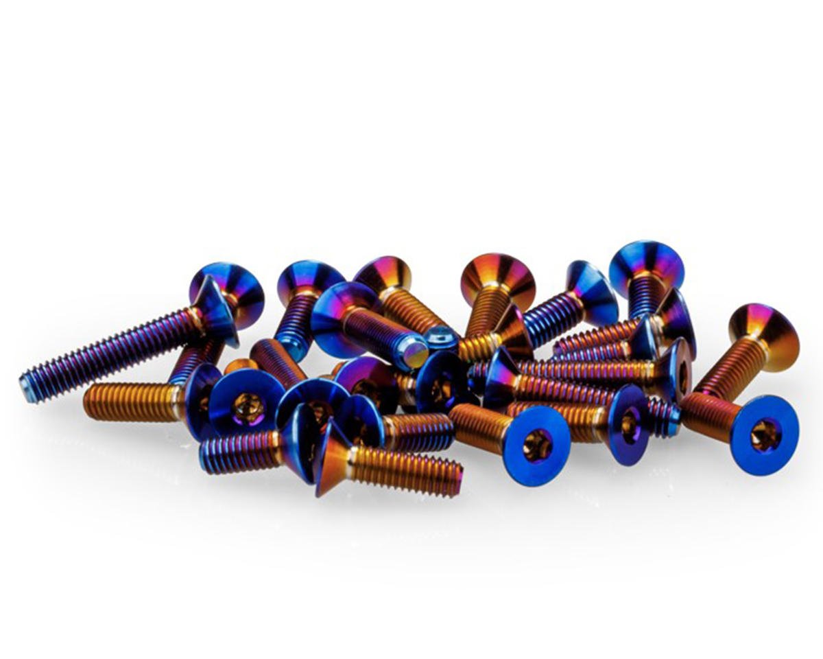 JConcepts Team Associated B6.4 Titanium Lower Screw Set (26) (Blue/Purple/Gold) (JCO2996-1)