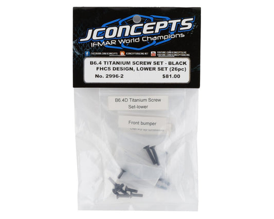 JConcepts Team Associated B6.4 Titanium Lower Screw Set (26) (Black) (JCO2996-2)