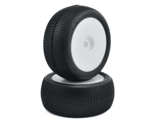JConcepts Reflex 4.0" Pre-Mounted 1/8th Truggy Tires (2) (White) (Green) (JCO3125-12)