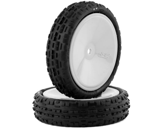 JConcepts Swaggers 2.2" Pre-Mounted 2WD Front Buggy Carpet Tires (White) (2) (Pink) (JCO3137-101011)