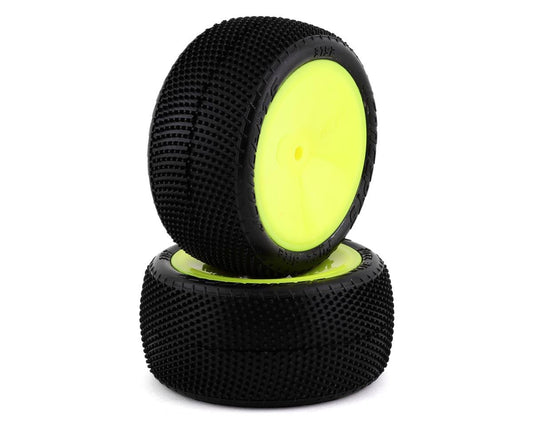 JConcepts Fuzz Bite LP 2.2" Pre-Mounted Rear Buggy Carpet Tires (Yellow) (2) (Pink) (JCO3152-201021)