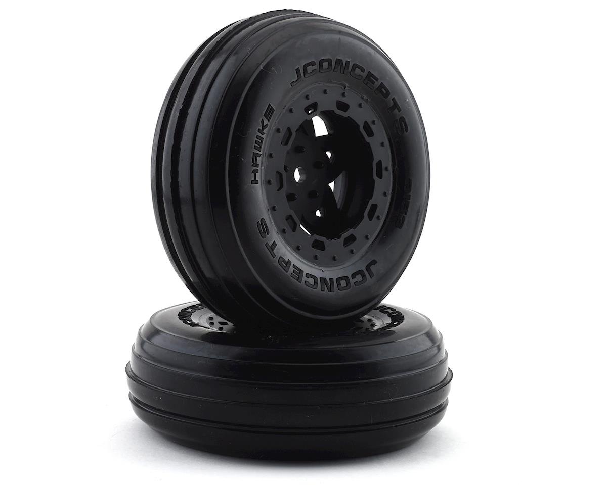 JConcepts Hawk Pre-Mounted SC Tires (Tremor) (2) (Electric Front) (Yellow) (JCO3153-3035)