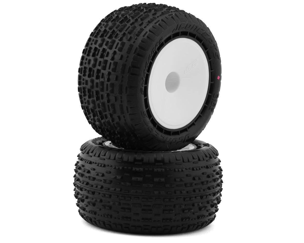 JConcepts Swaggers 2.2" Pre-Mounted Stadium Truck Tires (White) (2) (Pink) (JCO3162-101091)