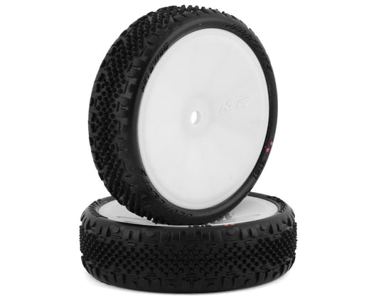 JConcepts Pin Swag Slim 2.2" Pre-Mounted 2WD Front Buggy Carpet Tires (White) (Pink) (JCO3181-101011)