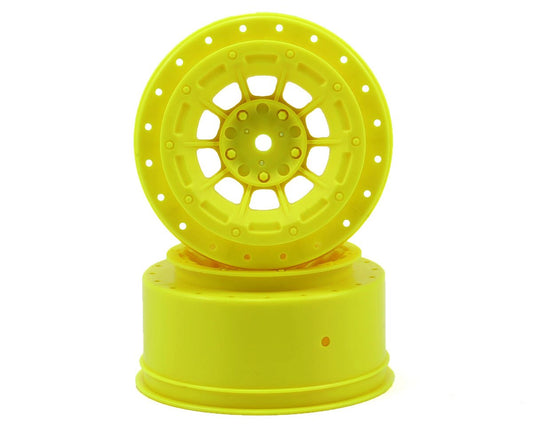 JConcepts 12mm Hex Hazard Short Course Wheels w/3mm Offset (Yellow) (2) (SC5M) (JCO3344Y)