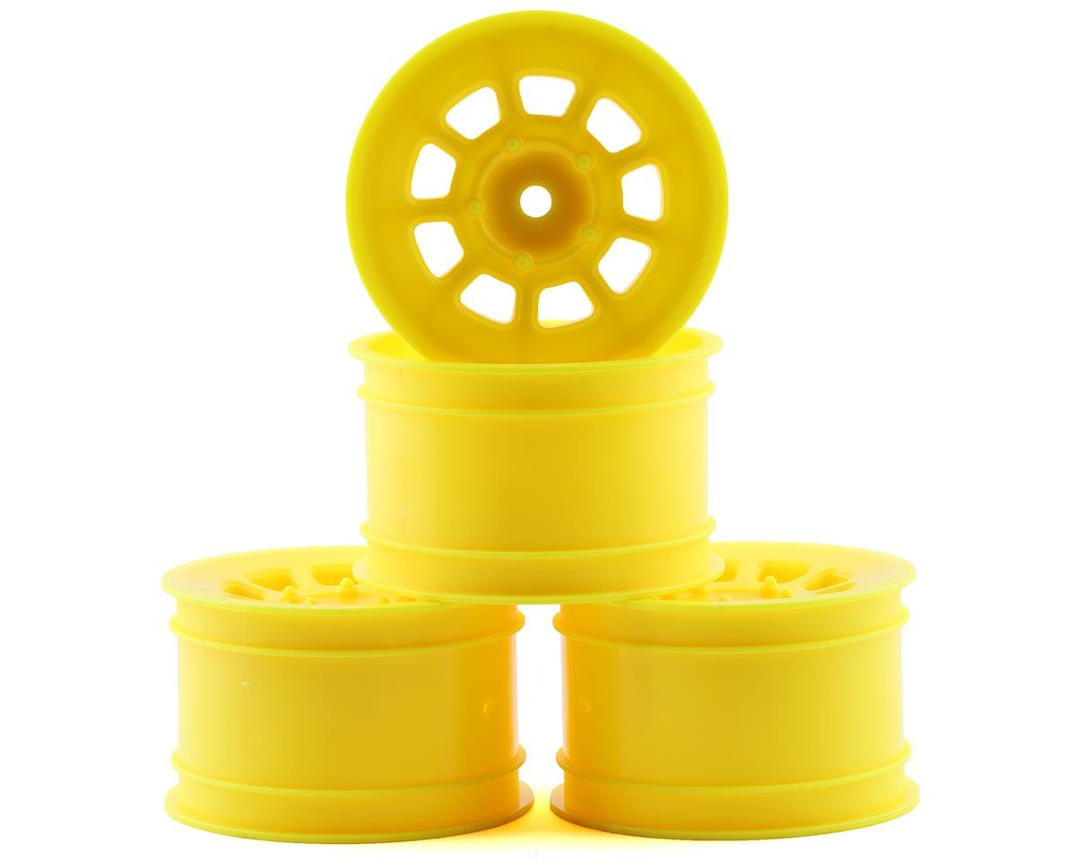 JConcepts 9 Shot 2.2 Dirt Oval Rear Wheels (Yellow) (4) (B6.1/XB2/RB7/YZ2) (JCO3398Y)