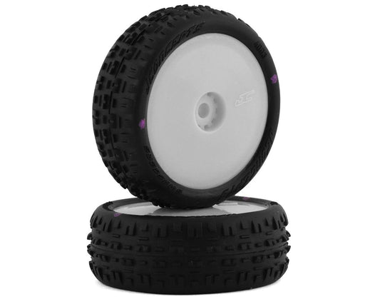 JConcepts Mini-B Swagger Pre-Mounted Front Tires (White) (2) (Pink) (JCO4003-101011)