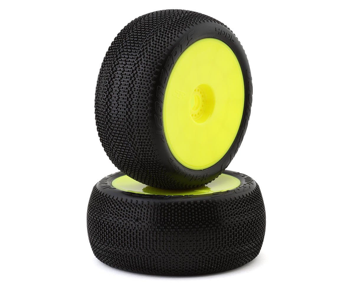 JConcepts Relapse 4.0" Pre-Mounted 1/8 Truggy Tires (2) (Yellow) (Green) (JCO4006-22)