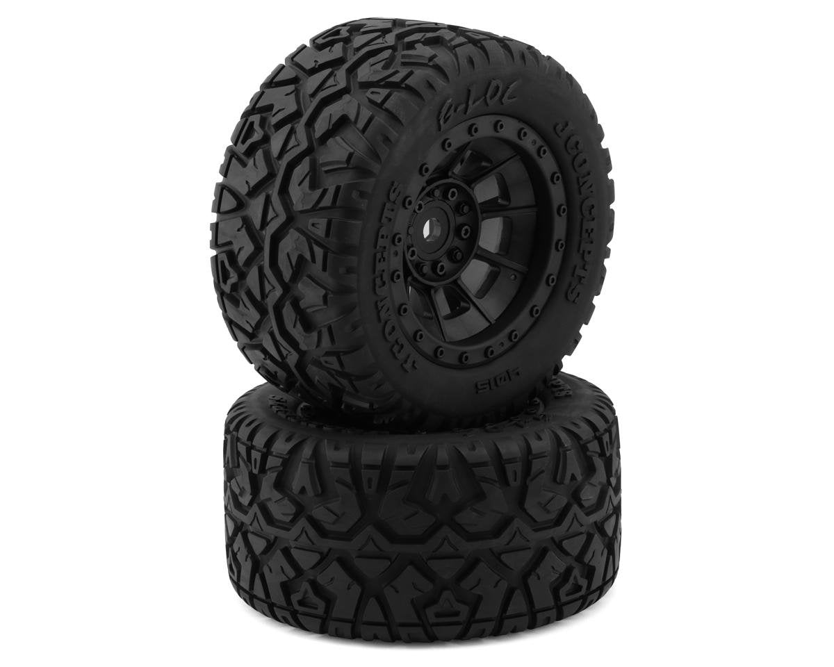 JConcepts G-Locs Pre-Mounted Monster Truck Tires w/Hazard Wheel (Black) (2) (Platinum) (JCO4015-3994)