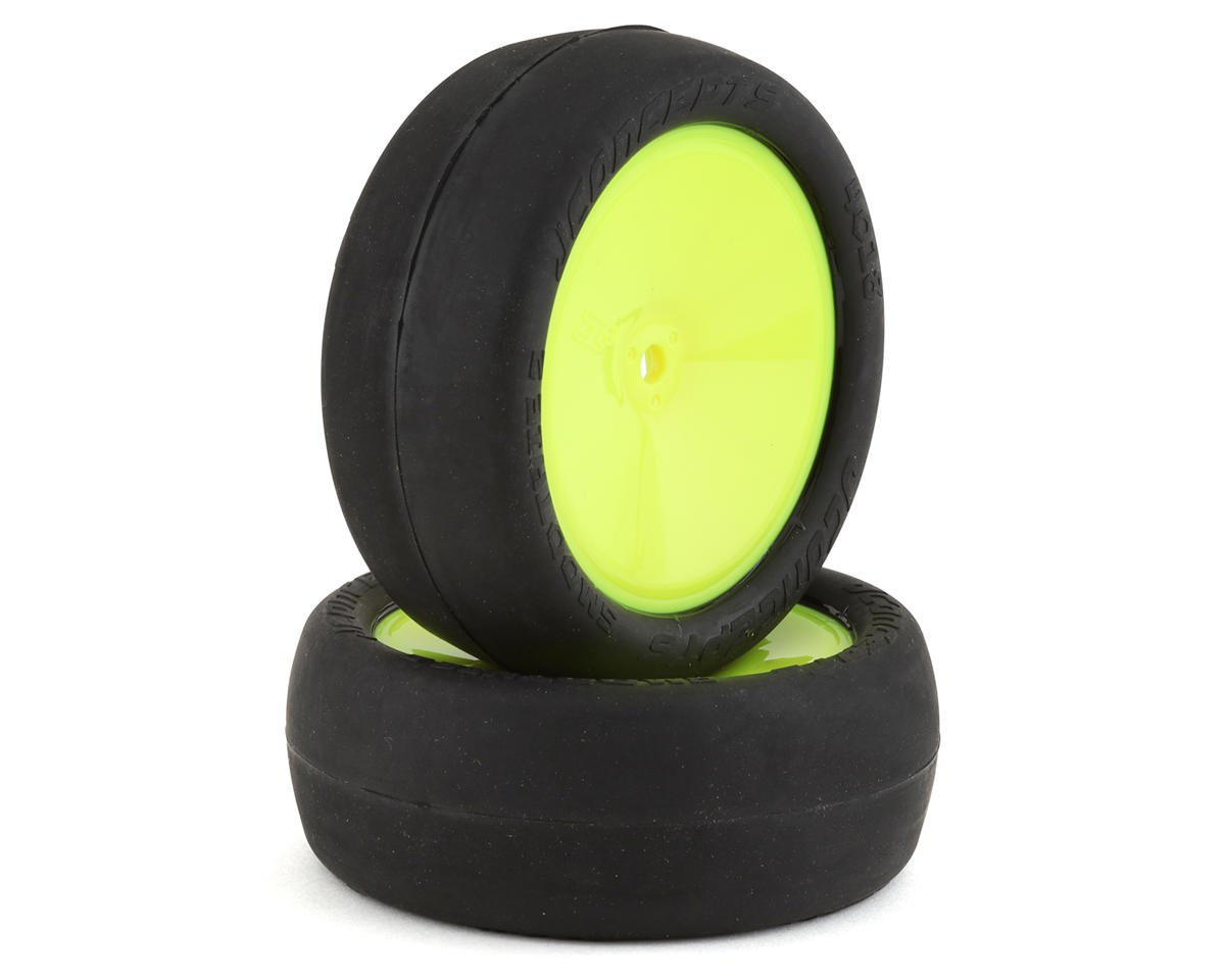 JConcepts Smoothie 2 2.2" Pre-Mounted 2WD Front Buggy Tires (Yellow) (2) (Silver) (JCO4018-2691)