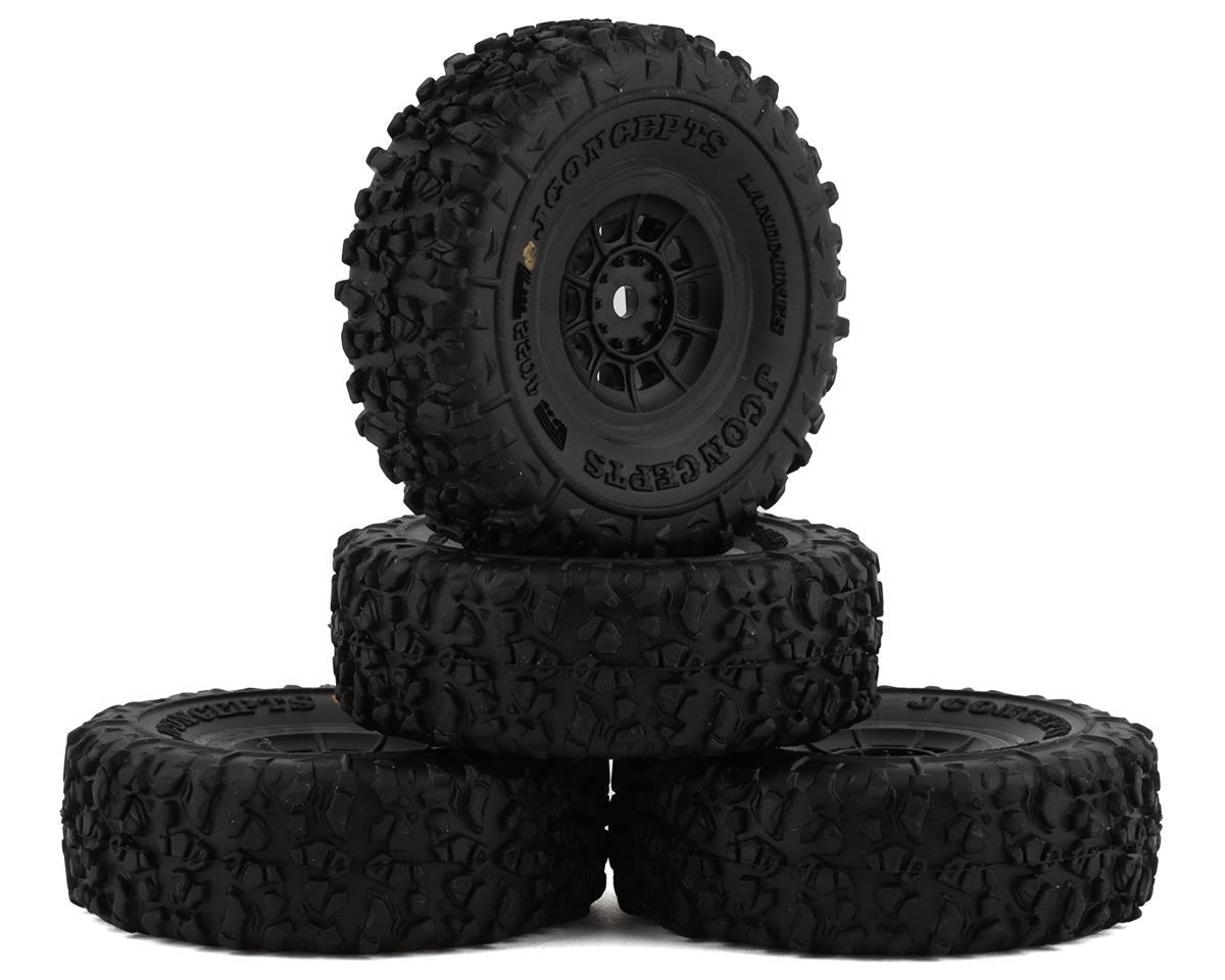 JConcepts Landmines 1.0" Pre-Mounted Tires w/Hazard Wheel (Black) (4) (Gold) (JCO4022-3594)