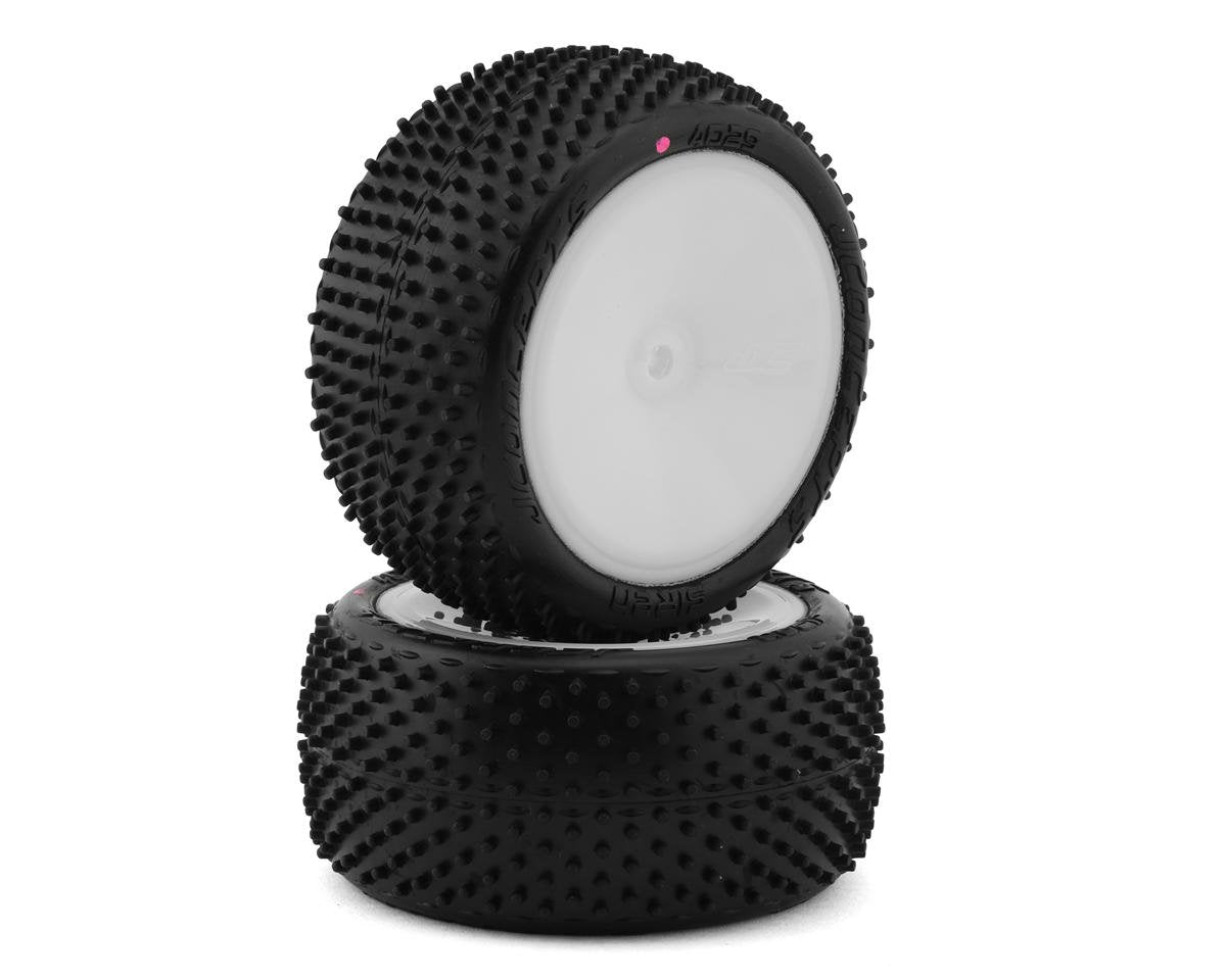JConcepts Siren LP 2.2" Pre-Mounted Rear Buggy Carpet Tires (White) (2) (Pink) (JCO4029-101021)