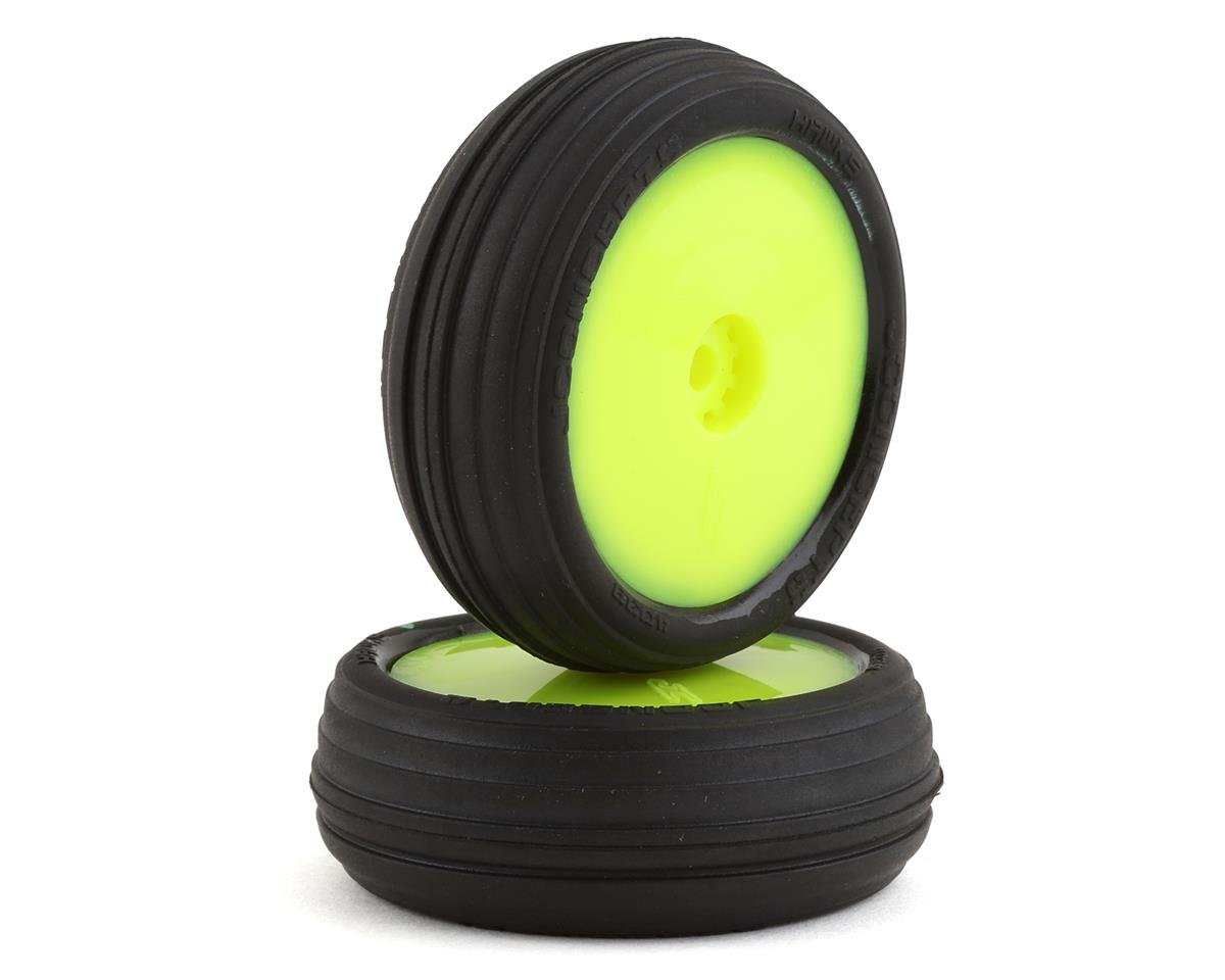 JConcepts Mini-B Hawk Pre-Mounted Front Tires (Yellow) (2) (Green) (JCO4039-2211)