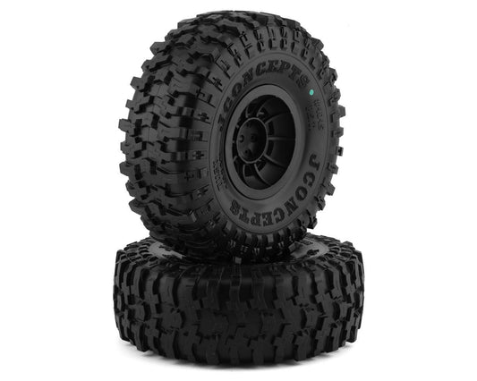 JConcepts Tusk 2.9" Pre-Mounted Tires w/Hazard Wheel (2) (Green) (JCO4045-3294)