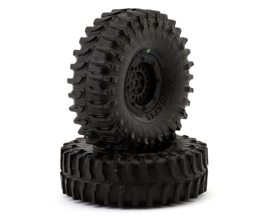 JConcepts The Hold 1.0" Pre-Mounted Tires (63mm OD) (2) w/Crusher Wheels (Green) (JCO4058-32913)