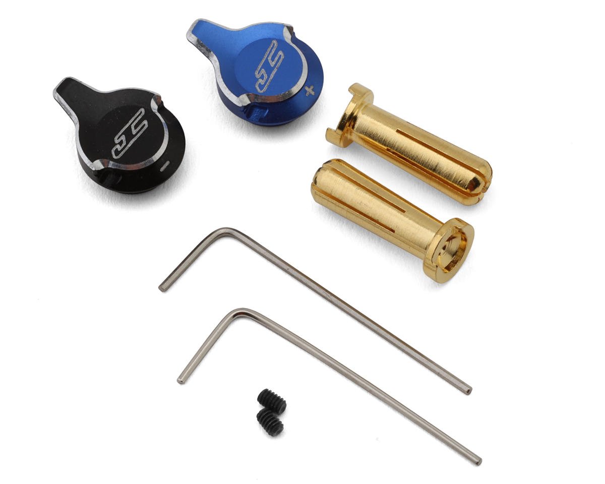 JConcepts Battery Plug Pull Grips w/5mm Bullet Connectors (Blue/Black) (JCO5029)