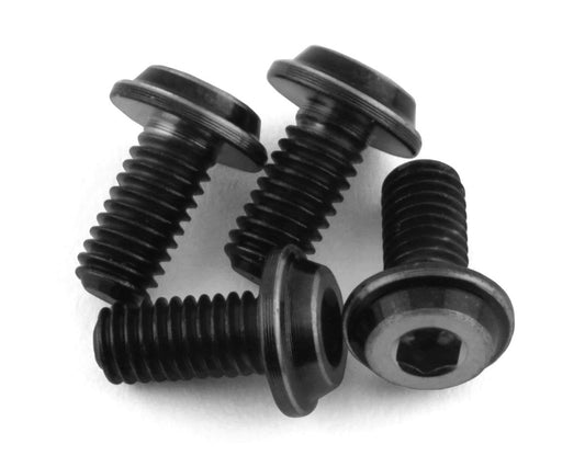 JConcepts 3x6mm "Top Hat" Titanium Screws (Black) (4) (JCO5037-2)