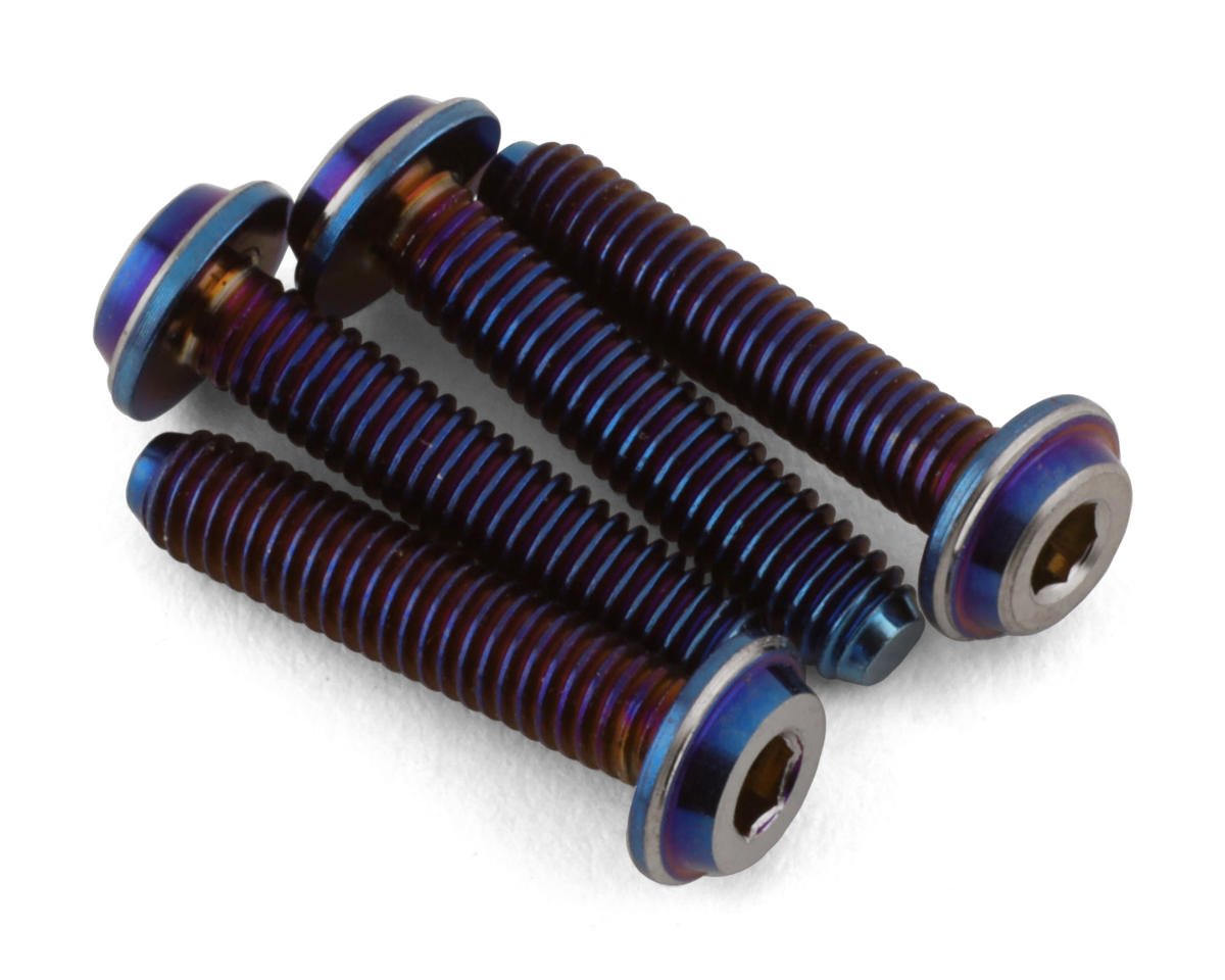 JConcepts 3x14mm "Top Hat" Titanium Screws (Blue) (4) (JCO5041-1)