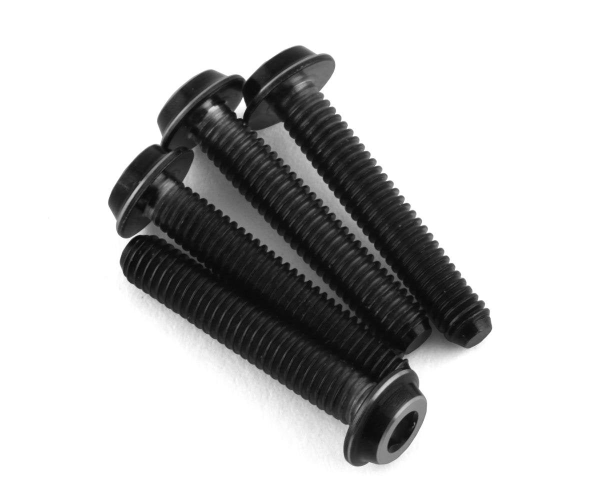 JConcepts 3x16mm "Top Hat" Titanium Screws (Black) (4) (JCO5042-2)