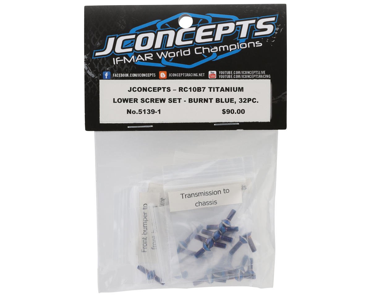 JConcepts RC10 B7/B7D Titanium Lower Screw Set (Blue) (28) (JCO5139-1)