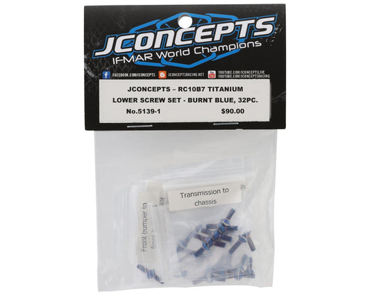 JConcepts RC10 B7/B7D Titanium Lower Screw Set (Blue) (28) (JCO5139-1)