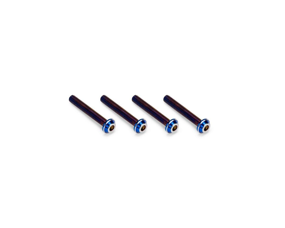JConcepts 3x20mm Titanium Top Hat Screws (Blue) (4) (JCO5142-1)