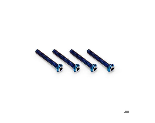 JConcepts 3x22mm Titanium Top Hat Screws (Blue) (4) (JCO5143-1)