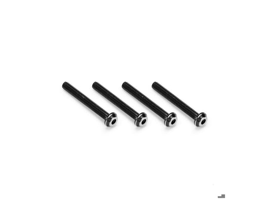 JConcepts 3x24mm Titanium Top Hat Screws (Black) (4) (JCO5144-2)