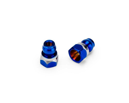 JConcepts RC10B7/B7D 8mm Fin Titanium Front Shock Stand-Offs (Blue) (2) (JCO5159-1)