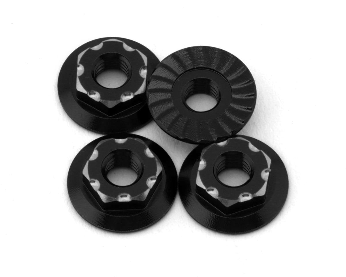 JConcepts RC10B7 7mm Aluminum Low-Profile Wheel Nuts (4) (Black) (JCO5216-2)
