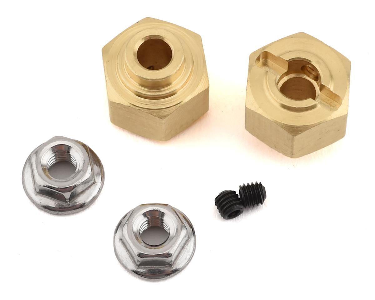 Team KNK 12mm Brass Hex w/Step (2) (10mm) (KNK12X10BRA2)