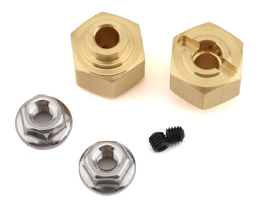Team KNK 12mm Brass Hex w/Step (2) (10mm) (KNK12X10BRA2)