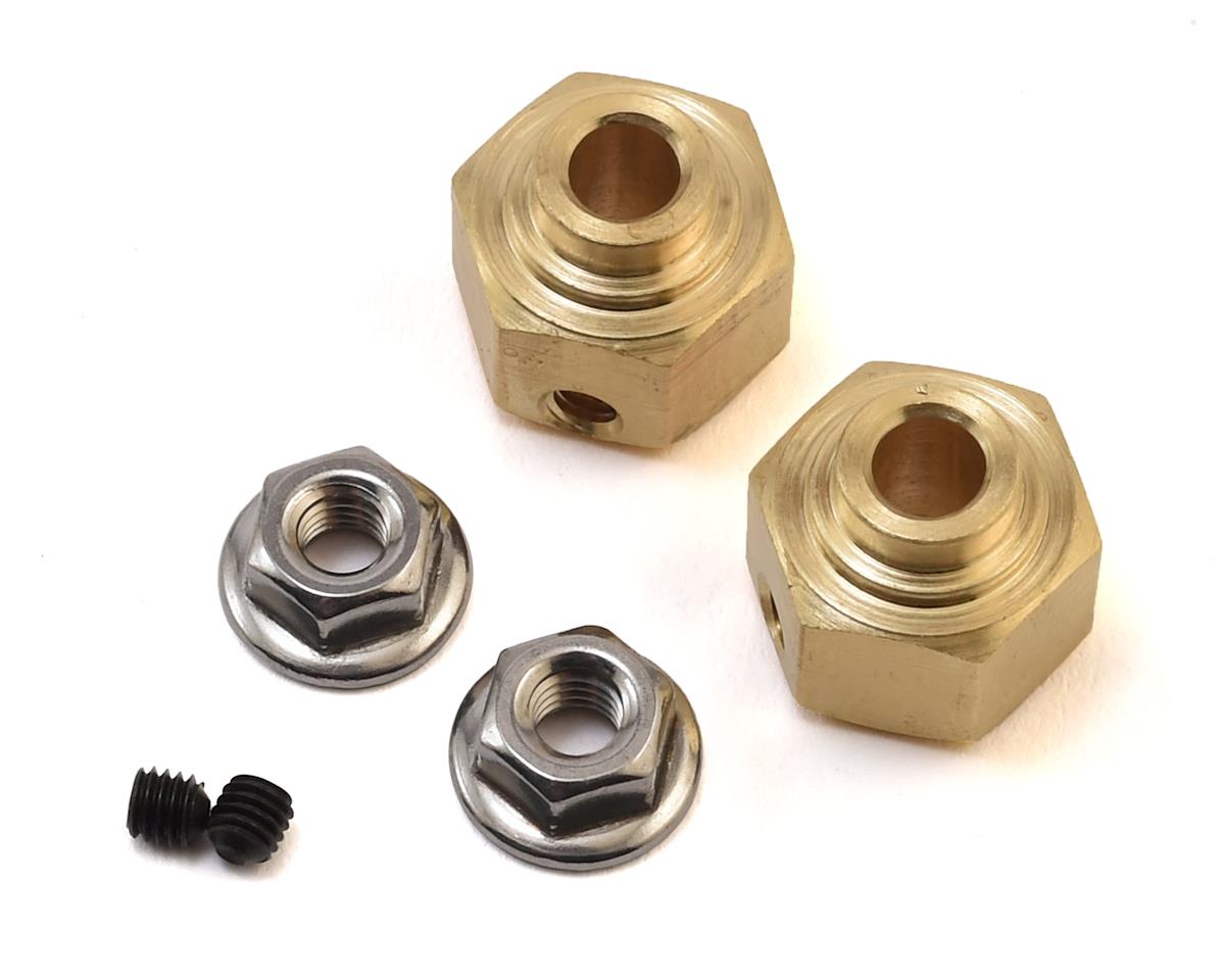 Team KNK 12mm Brass Hex w/Step (2) (8mm) (KNK12X8BRA2)