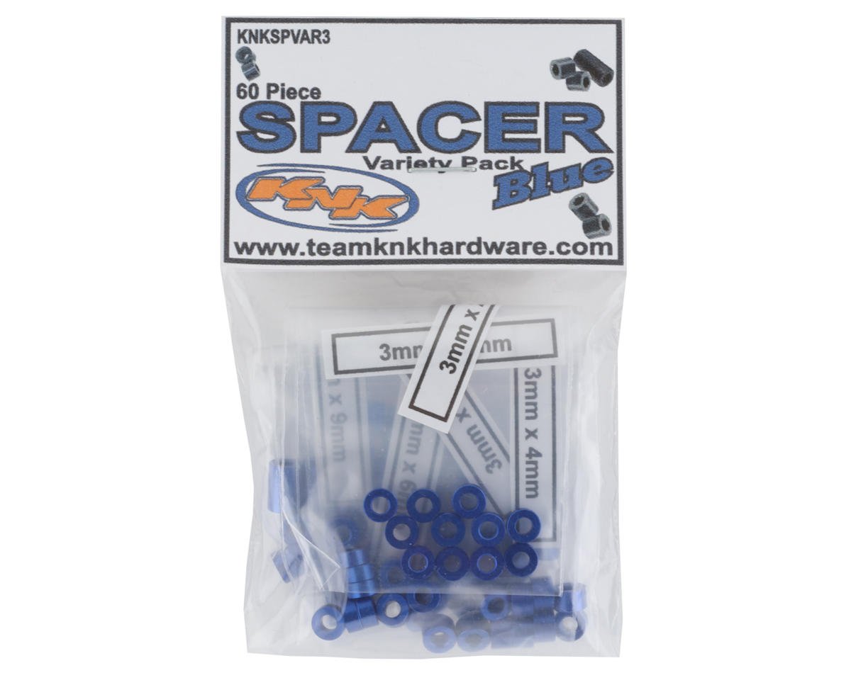 Team KNK Aluminum Spacer Variety Pack (Blue) (60) (KNKSPVAR3)